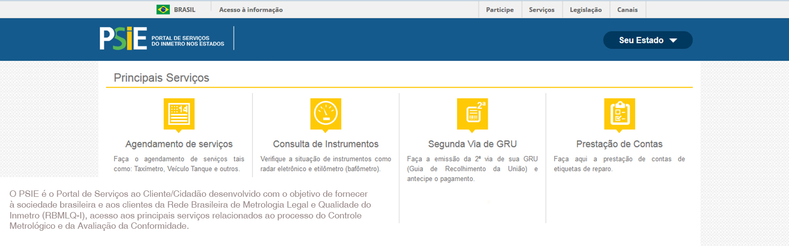 PSIE - Portal de Serviços do Inmetro nos Estados