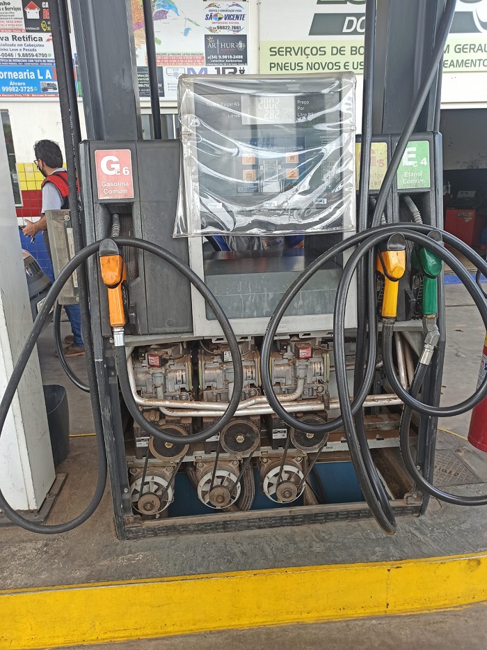 Bomba de combustível fiscalizada pelo Ipem-MG. Foto: Divulgação / Ipem-MG