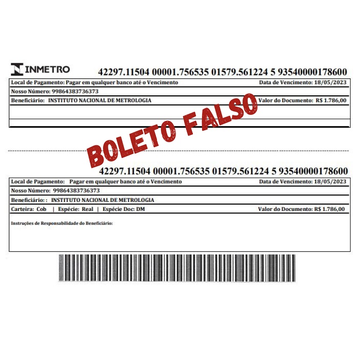 Ipem-MG alerta sobre fraude de boleto falso. Foto: Divulgação / Ipem-MG