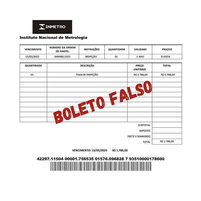 Ipem-MG alerta sobre fraude de boleto falso. Foto: Divulgação / Ipem-MG