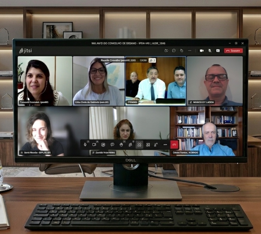 Representantes do Conselho de Administração durante reunião do relatório de gestão de 2025. Imagem: Ipem-MG / Divulgação